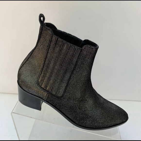 MODERN VICE NYC Ankle Sparkle Chelsea Black Boots - Sz 6.5 - Picture 4 of 6